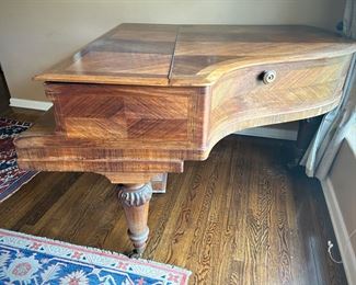 Antique c. 1900 Pleyel grand piano, brought over from France. (Pleyel was Chopin’s preferred piano brand.)