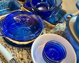 Cobalt blue depression glass