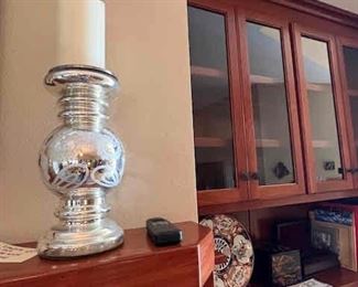 Pair of Mercury Glass Candleholders