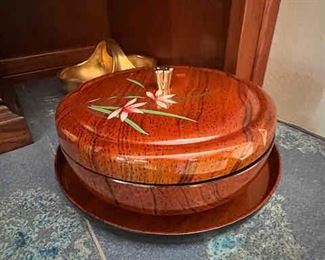 Round Japanese Lacquer box