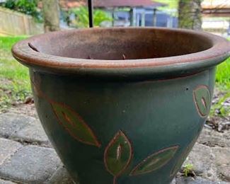 large terra cotta glazed  pot