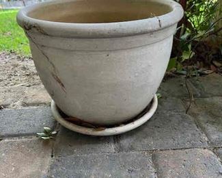 large glazed pot