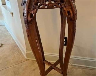 Rosewood stand with inset marble top