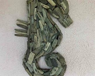 Driftwood seahorse art