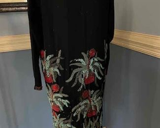 Antique Beaded Silk Coat