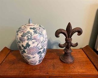 Lidded Jar and Fluer di Lis 