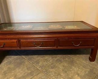 Rosewood Coffee Table with Display area