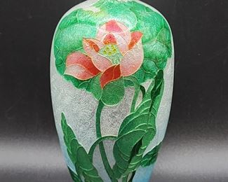 Japanese enamel vase 