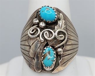 Gent's turquoise ring