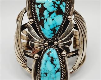 Huge Native American Indian turquoise cuff bracelet 