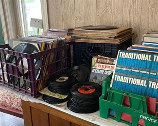 Large collection of records and albums 
