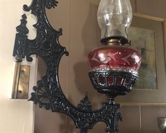 Vintage Gas Lamp with holder