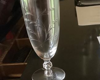 One of several matching edge, glassware, water, glasses, champagne, glasses, ice, tea, glasses