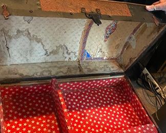 Inside roll top trunk