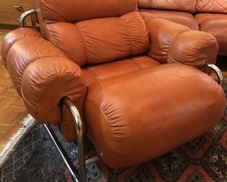 Mid-Century Modern Tucromo leather club chair by Guido Faleschini