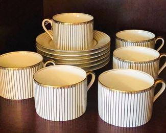 Set of Fitz & Floyd “Pareille” pattern teacups/saucers