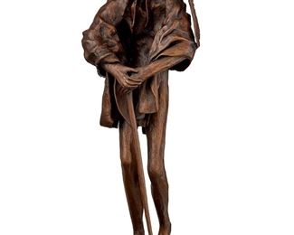 1084
Michael Naranjo
b. 1944, Santa Clara Pueblo-Tewa
"Secret," 21st Century
Patinated bronze with granite base
Edition: 4/10
Signed and numbered to the left heel: Naranjo ©
29.5" H x 9" W x 9" D
Estimate: $800 - $1,200