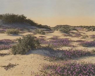 1132
Stephen Hallet Willard
1894-1966
"Springtime On The Desert," 1920
Photograph with hand-painting on artist board
Signed and dated lower center: Stephen H. Willard; titled lower left
Sight: 15.25" H x 19.25" W
Estimate: $400 - $600