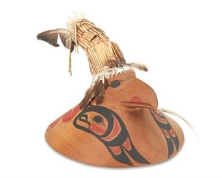 1202
Ipeelee Osuitok
1923-2005, Inuit; Cape Dorset/Kinngait
"Tauvinik," A "Qallupilluit" Ghost Figure, Circa 1992
Stone on acrylic plinth
Signed syllabically near bottom of figure verso
Figure: 24" H x 6.125" W x 6.5" D; Plinth: 0.75" H x 9.625" W x 12" D
Estimate: $4,000 - $6,000