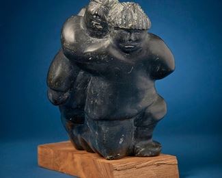 1229
Jacob Sangoyak
b. 1933, Inuit
"The Casualty," 1976
Stone
Signed to underside with artist's disc number: Sangoya / E5 694
11" H x 8.125" W x 12.125" D
Estimate: $100 - $200