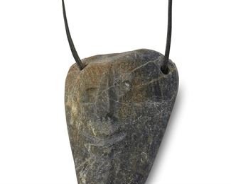 1237
Sarah Alareak Lootna
b. 1926, Inuit; Eskimo Point/Arviat
Carved Plaque
Stone
Signed syllabically to verso
2.75" H x 2.125" W x 1" D
Estimate: $200 - $400