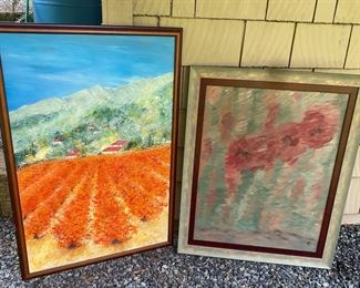 Ph Gadenne Italian Landscape Painting And Poppy Painting
