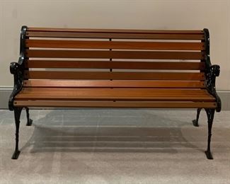 Reproduction park bench:   50“(W)x 28“(H)x 22“(D). 