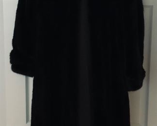 Black mink coat, size small. Very good condition.