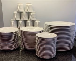 Gibson Housewares china service for eight. Metal trim/not microwave safe/hand washing required. 