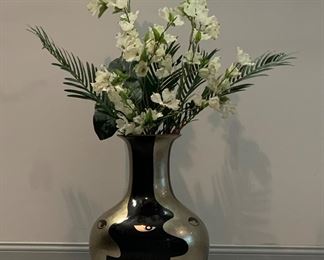 Large faux floral display (Flowers by Joan). 52” high.