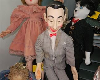 Charlie Chaplin Porcelain Doll & Vintage Pee Wee Herman Doll!

