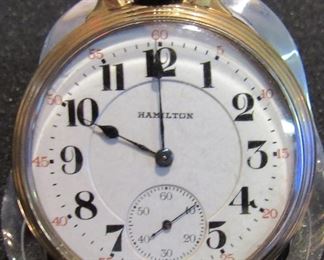 #185 - Hamilton Grade 992 , 1606841, 1921, 16s, 21j, moves freely, railroad grade- $225