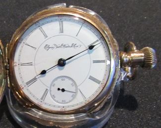 #228 - Elgin H.H. Taylor Grade 33, 5988095, 1895, 18s, 15j, moves freely, 14k gold, railroad grade - $1,400