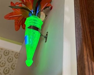 Vaseline Glass Car Vase