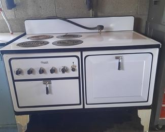 Art Deco Monarch stove in super condition. The stove is located at the 1898 home and is available for sale June 3-4.