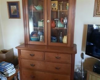 Handsome antique cupboard located at the 1898 home and available June 3-4. The Bauer pottery is located offsite and available June 1-4.