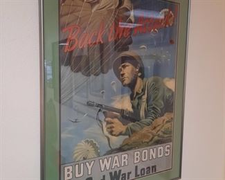 One of several original WWII war bonds campaigne posters located offsite and available June 1-4.