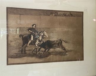 Francisco Goya  etching from The 'Tauromaquia' series 