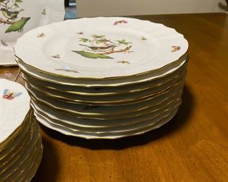 Herend "Rothschild Birds" china                                                      12 10.25" dinner plates, 11 7.5" salad plates, 11 6" bread plates, 12 cups & saucers