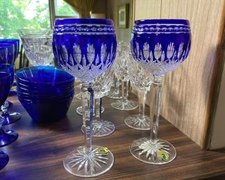 Waterford blue goblets 