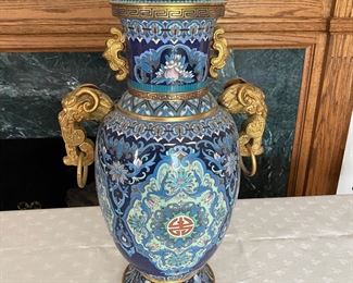 Cloisonné covered vase 21"h
