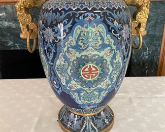 Cloisonné covered vase 21"h