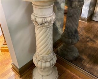carved marble pedestal    35"h 