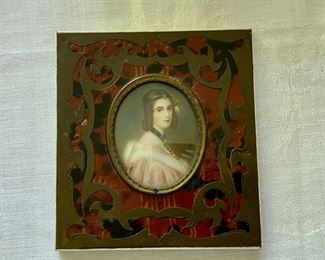 Antique miniature portrait  - signed Steiler