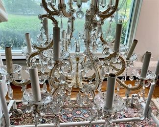 Continental crystal chandelier                                                             27"h x 27" diameter