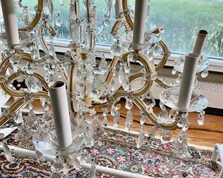Continental crystal chandelier                                                             27"h x 27" diameter