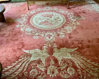 Vintage Chinese sculpted rug    15' x 16'