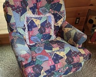 Pretty cool vintage quilt rocking chair.