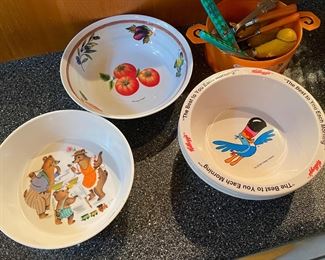 Vintage Children's cereal bowls.