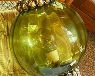 Vintage 70's green swag lamp